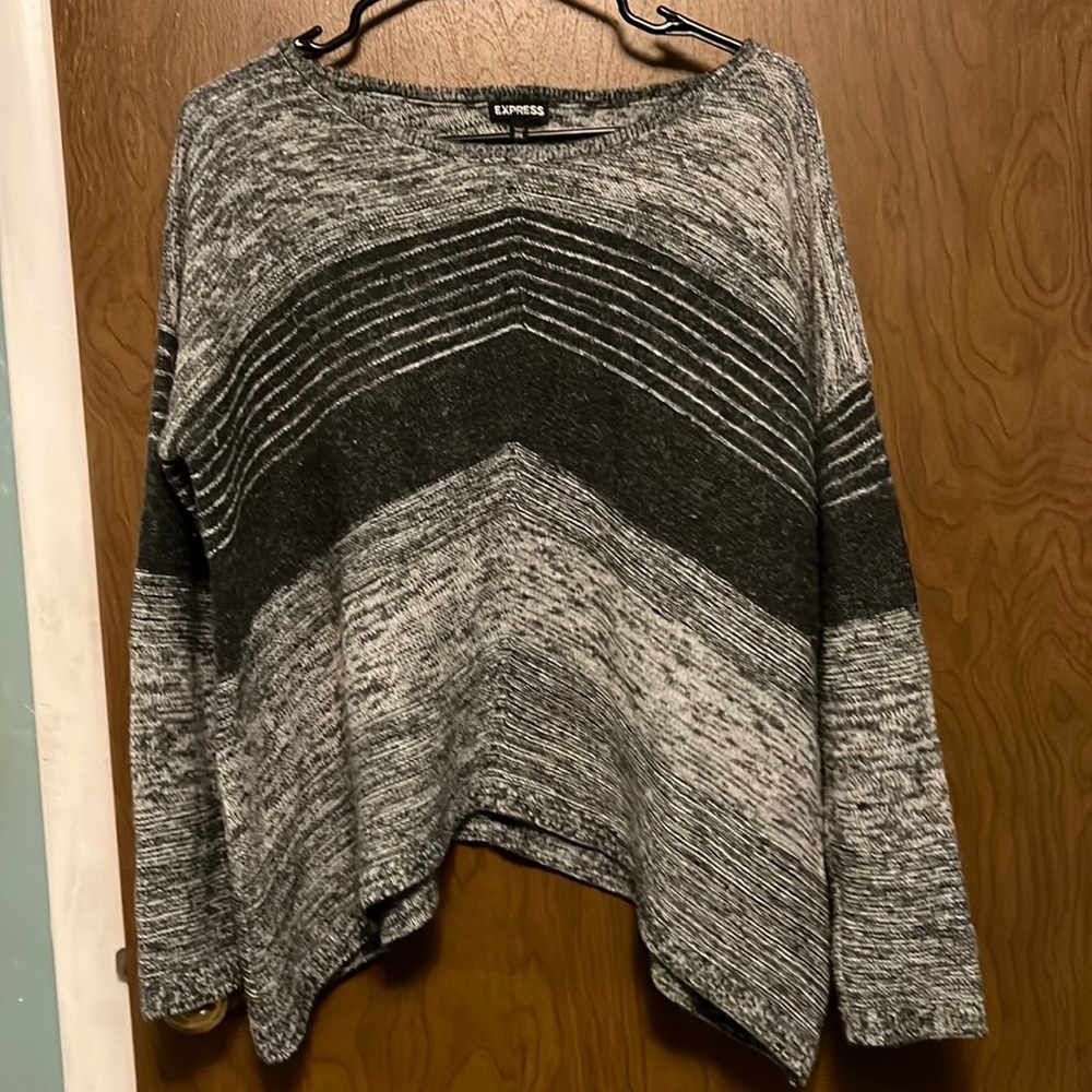 Express gray striped sweater size M/L